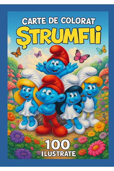 Disney The Smurfs Coloring Book 100 Illustrated A4 Laminated Covers