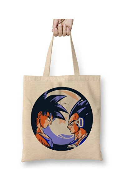 Toyaso حقيبة تسوق من قماش دراغون بول زد غوكو فيجيتا بمقبض طويل حقيبة للشاطئ