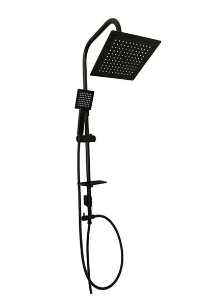 Epilons Black Square Shower Set, Overhead Sprinkler Shower Head, Extra Large Robot Shower System