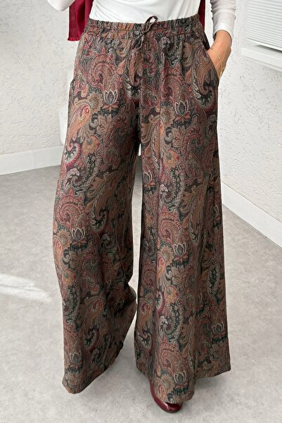 Matcha Butik Women's Shawl Patterned Loose Ethnic Pants, Bohemian Comfortable Fit