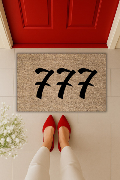 Dormot Yüksek Kaliteli Modern Dijital Baskı-777 Manifest Evinize Şans Getiren 70x45cm İç-Dış Mekan Paspası