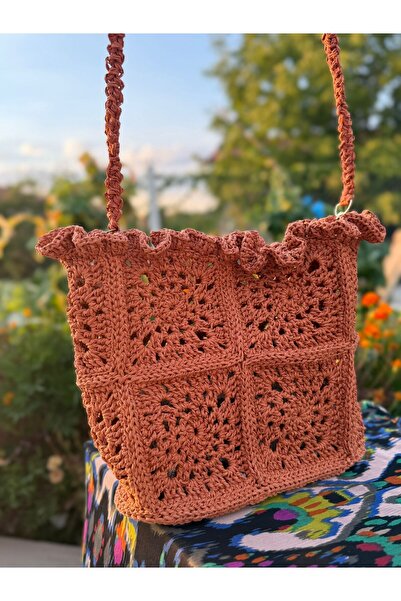 Patiska Tasarım Handmade Paper String Bag – Unlined, Summer Shoulder Bag Bohe...