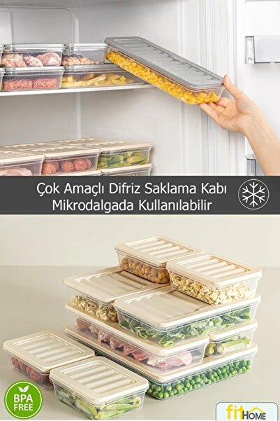 FİTHOME 4-Piece Refrigerator and Freezer Organizer Set 1170 ml