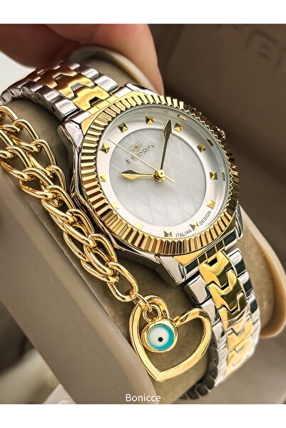 FERRO Women's Wristwatch, Silver Sar Io Color Steel Band Vip Model, Bracelet Gift