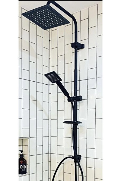Epilons Black Square Shower Set, Overhead Sprinkler Shower Head, Extra Large Robot Shower System