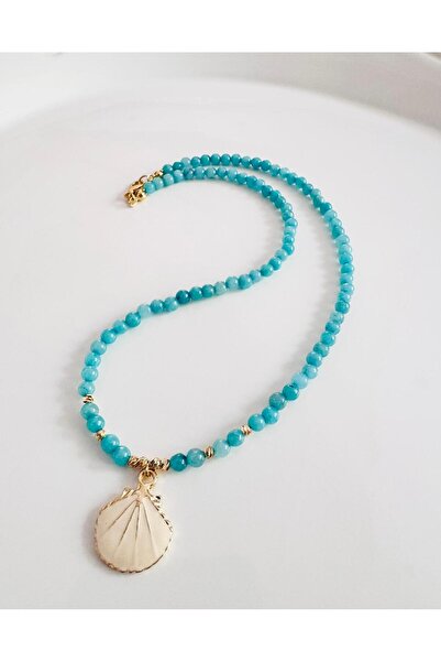 DEVİ fashion قلادة من حجر العقيق الطبيعي 44 سم