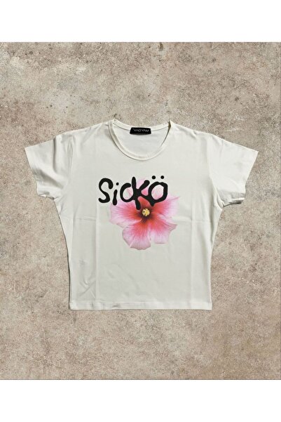 MAYDAY CULTURE Top crop Y2K Pinterest Baby Tee, elastic, din Lycra, cu imprim...