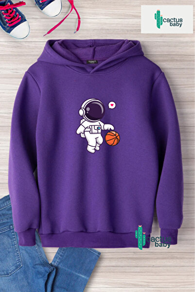 CACTUS COLLECTION Hanorac cu glugă pentru copii, din bumbac cu 3 fire, basche...