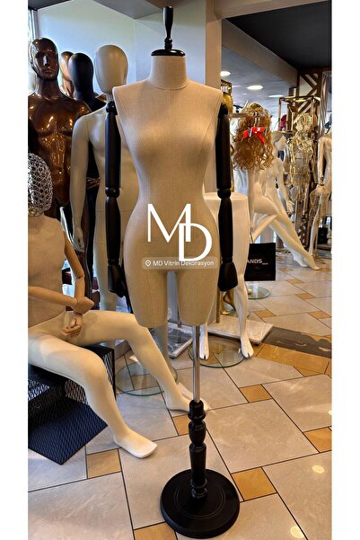 MD Vİtrin Dekorasyon Pantolon Giyebilen Ahşap Kollu Terzi Mankeni Vitrin Mankeni