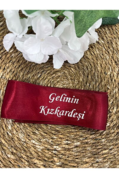 imzatasarım Bordo Gelinin Kızkardeşi Sağdıç-Nedime- İsme Özel Kol Kurdelesi