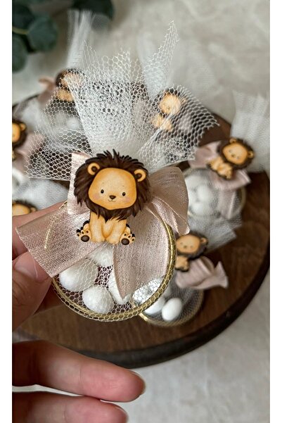 Gökçem hediyelik Aslanlı badem şekeri magnet ( 20li magnet - jelatinli paket )