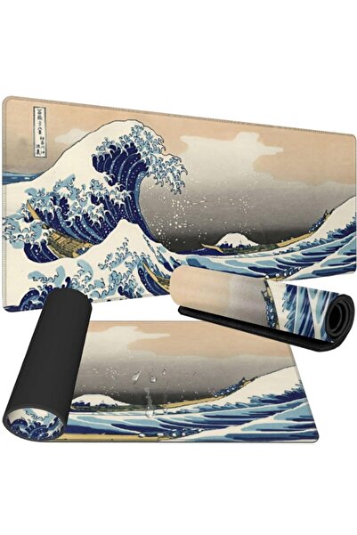 VERK Large rubberized gaming mousepad, 80 x 30 cm, The Great Wave off Kanagawa
