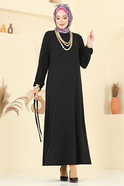 ModaMerve Beli Lace-Up Aerobin Dress 5004Mda386-Ms Black