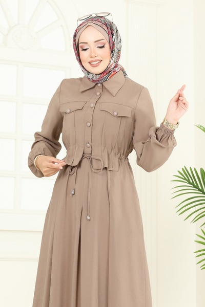 ModaMerve Aksesuar Cepli Modal Elbise 2713SL432-MS Vizyon