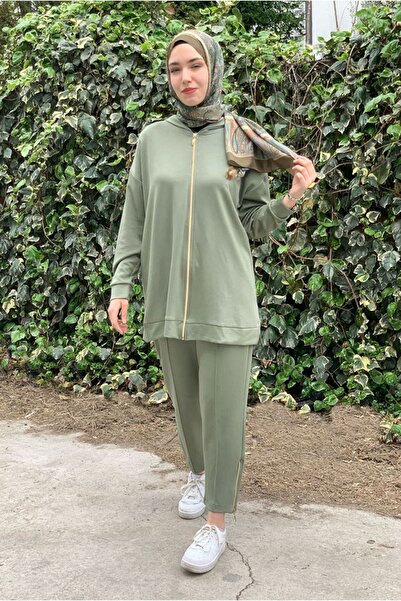 Moda Rosa 26K2241 - YEŞİL - CEKETİ ÇİÇEKLİ MODAL İKİLİ TAKIM