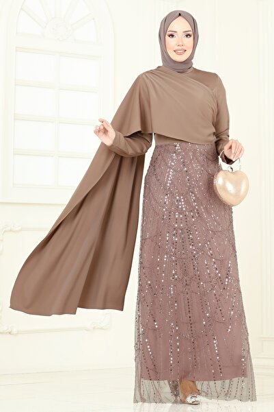ModaMerve Önü Drape Detaylı Abiye 5700EDF311-MS Vizyon