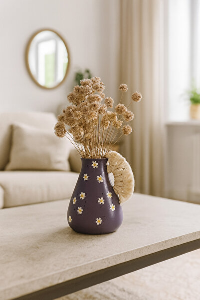 Nuoves Çiçek Desenli İskandinav Vazo