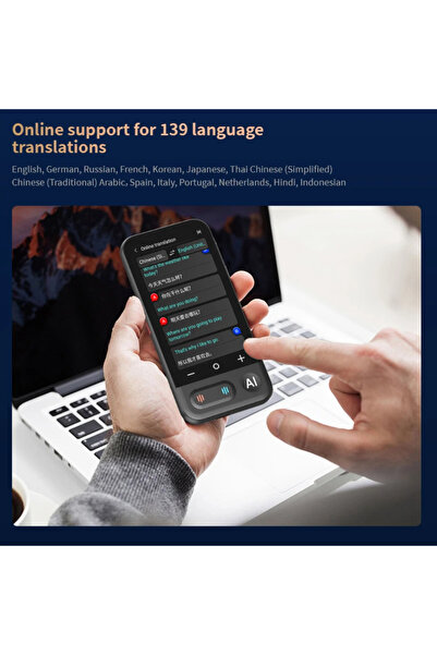 beemen Al Assistant 4.0 Dokunmatik Ekranlı Taşınabilir Çeviri Makinesi - 139 Dil Online Akıllı Çevirmen