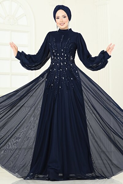 ModaMerve Taşlı Şifon Tesettür Abiye 5315D170-MS Laci