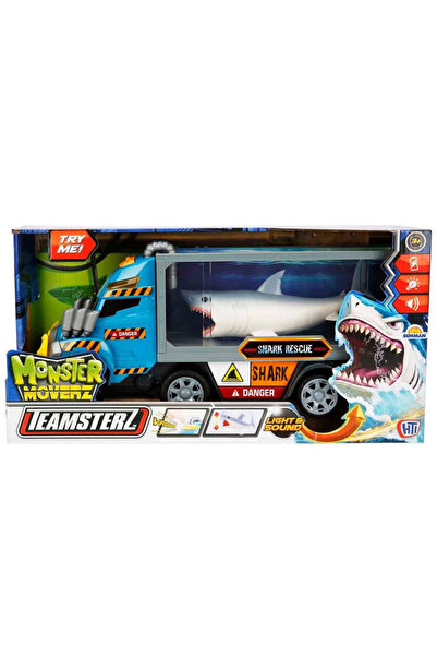 TOYFEST Teamsterz Monster Moverz Shark Rescue Truck with Sound and Light 40 cm