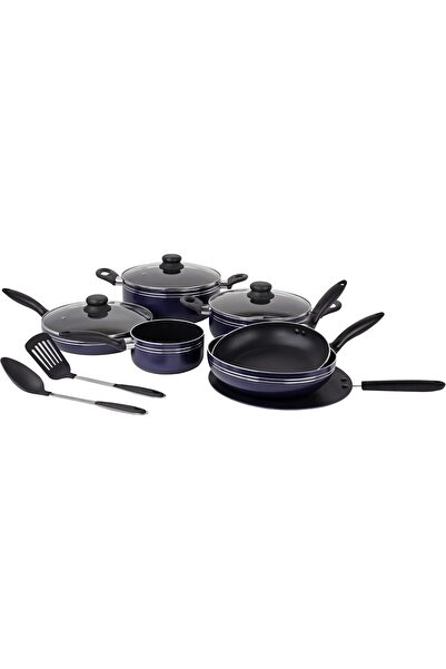 ROYALFORD طقم أواني طهي RF5858، 12 قطعة، مقاومة للخدش، أغطية من الزجاج المقوى، سمك الجسم 2.5 مم