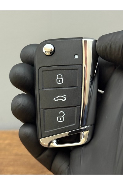 Luxe Aksesuarr Carcasă pentru telecomandă cu cheie cu 3 butoane pentru Volkswagen Golf-Jetta Skoda Octavia Super B Sea Leon