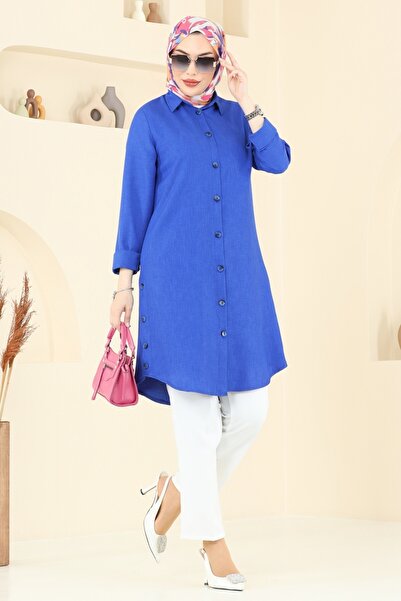 ModaMerve Slit Buttoned Tunic 3047Ktr750-Ms Saks