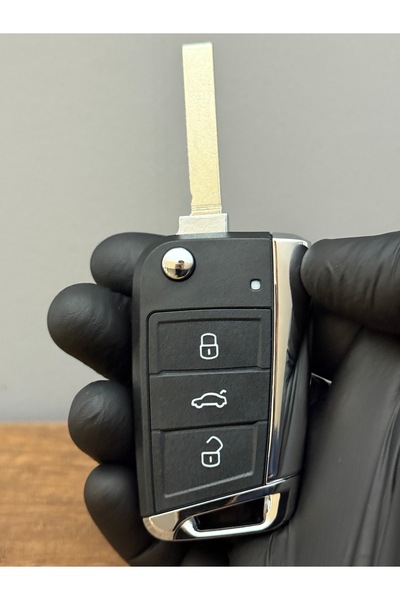 Luxe Aksesuarr Carcasă pentru telecomandă cu cheie cu 3 butoane pentru Volkswagen Golf-Jetta Skoda Octavia Super B Sea Leon