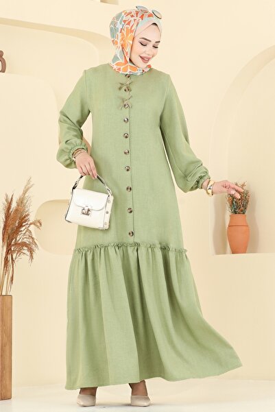 ModaMerve Sofia Dress with Ribbon Detail 4115Pm271-Ms Çağla