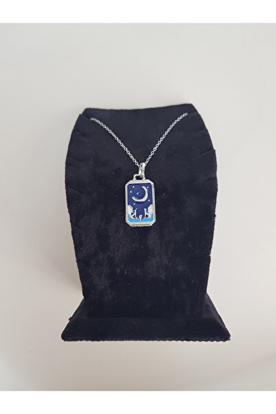 morjivert قلادة من الفولاذ على شكل ضوء القمر