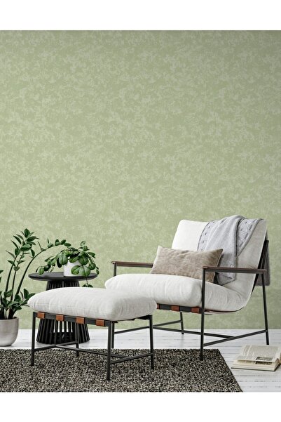 Adawall Abstract Strokes Design Duvar Kağıdı, Gümüş, Yeşil, Icon 24112-4, 16,...