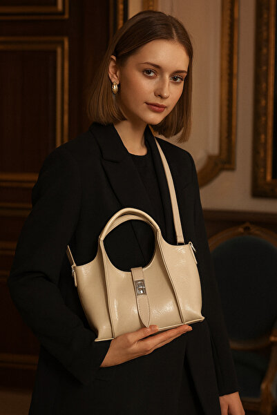 ESTUTE Luxury Buckled Shiny Cherry Shoulder & Hand Bag