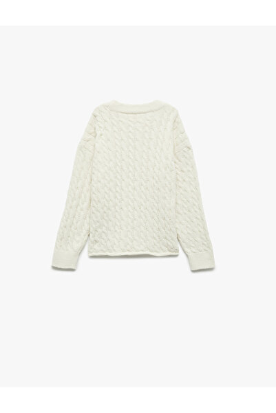 Koton Long Sleeve Crew Neck Knit Detailed Sweater