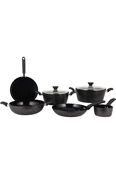 ROYALFORD طقم أواني طهي من الألومنيوم المطروق Prido مكون من 8 قطع RF12771، طل...