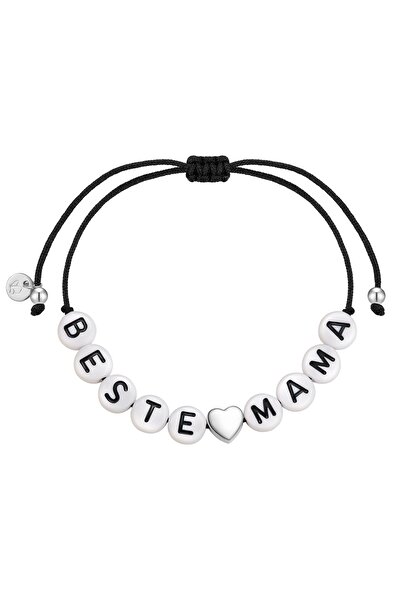 Glanzstücke München Textilarmband Armband Sterling Silber Textil (schwarz)