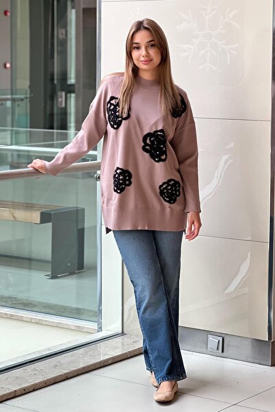 Ghisa Gül Detaylı Taş İşlemeli Tunik