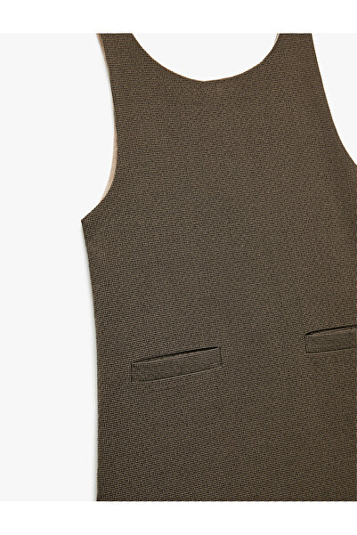 Koton Αμάνικο φόρεμα Gilet με λαιμόκοψη σε γραμμή Α