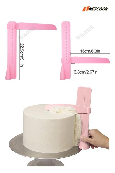 nescook DIY Adjustable Spreader Cake Scraper Cream Smoothing Tool