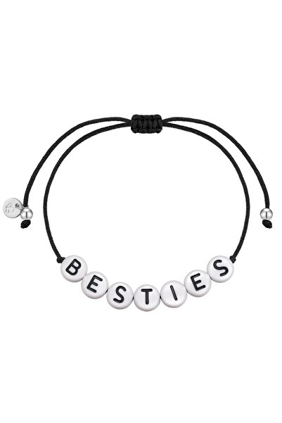 Glanzstücke München Textilarmband Armband Sterling Silber Textil (schwarz)