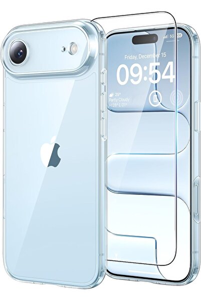 HYX جراب iPhone Air مع واقي شاشة وكاميرا وحماية عسكرية - شفاف