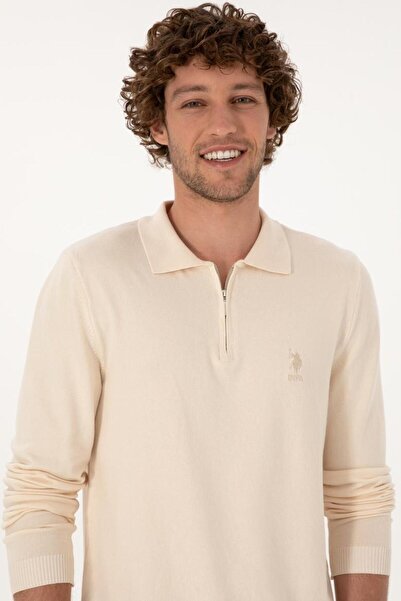 U.S. Polo Assn. Erkek Slim Fit Fermuarlı Kazak TEKSPOR223653.5