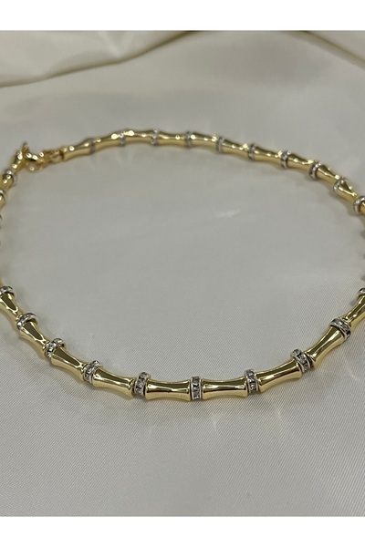 Twinssis Accessories Serenay Gold Taşlı Kemik Kolye