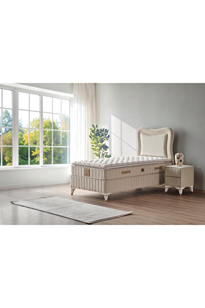 Mobilya Dükkanım Elegance 100x200 Tek Kişilik Yatak, Baza, Başlık Seti