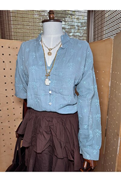 Matcha Butik Kadın Kahverengi Kat Kat Uzun Bohem Etek