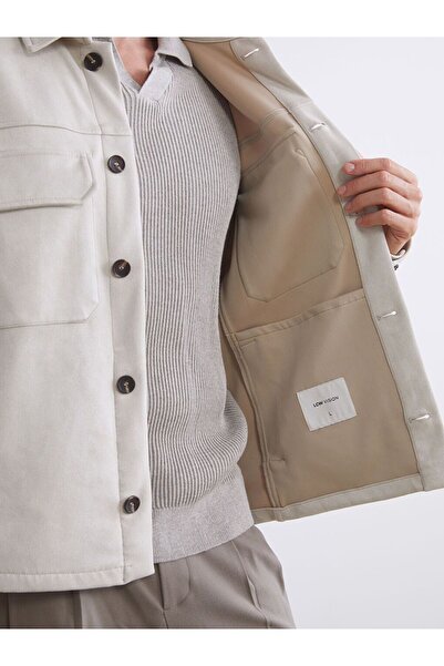 LC Waikiki LCW Vision Standart Kalıp Gömlek Yaka Süet Erkek Mont