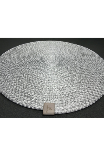 BUTSHIRT Wicker Jute Placemat Set of 6 American Service'Silver' Knitted under Plate