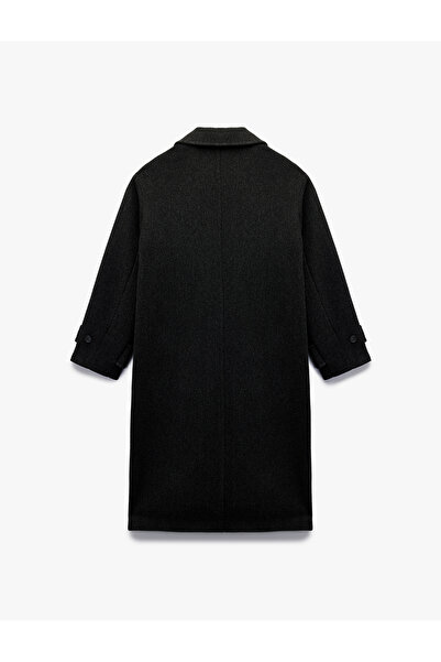Koton Podšitý dvouřadý kabát s dlouhým rukávem a oversize střihem