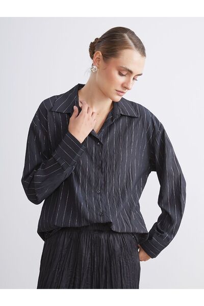 LC Waikiki LCW Modest Çizgili Kadın Gömlek Tunik