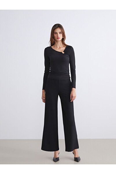 LC Waikiki LCWAIKIKI Classic Beli Lastikli Krep Kadın Pantolon