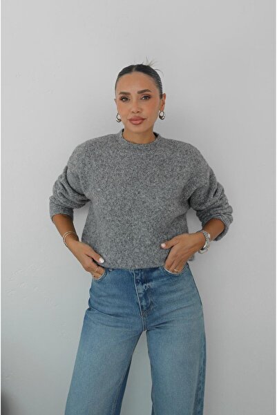 Havoş Šedý svetr Zane s jemnou texturou
